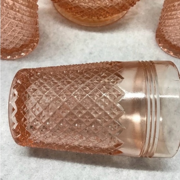 Pink Depression glass Miss America pitcher and glasses mint condition VINTAGE - Picture 3 of 8